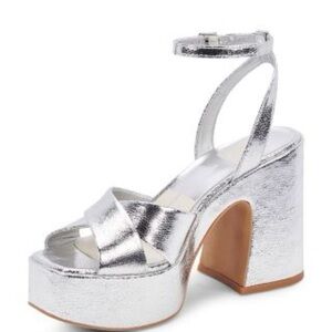 Dolce Vita Metallic Silver Platform Heels